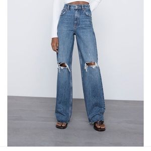 Zara wide flare jeans